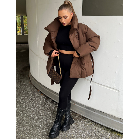 Doudoune matelassée avec ceinture Doudoune matelassée avec ceinture