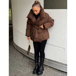 Mid length Padded Coat with Belt