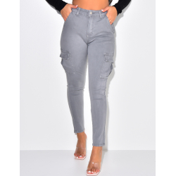 Pantalon slim cargo à poches