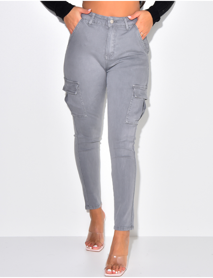Pantalon slim cargo à poches