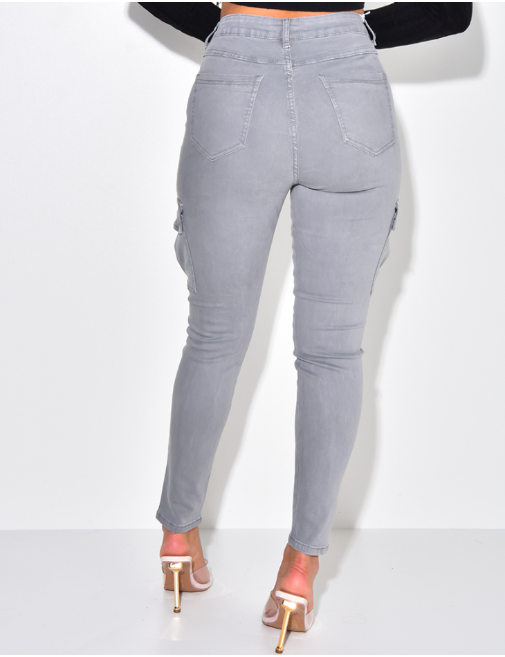 Pantalon slim cargo à poches