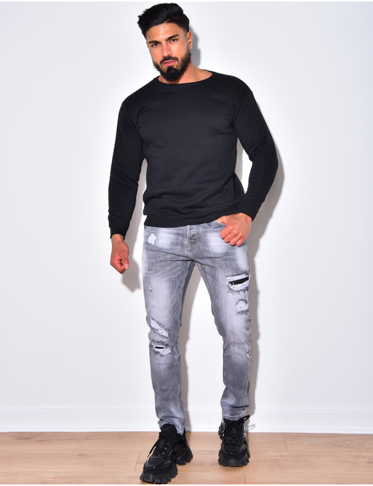 Sweat uni moletonné