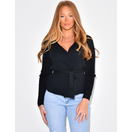 Pull cache coeur cotele a nouer