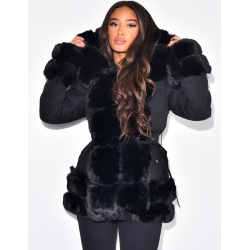 Veste à fourrure avec ceinture Veste à fourrure avec ceinture