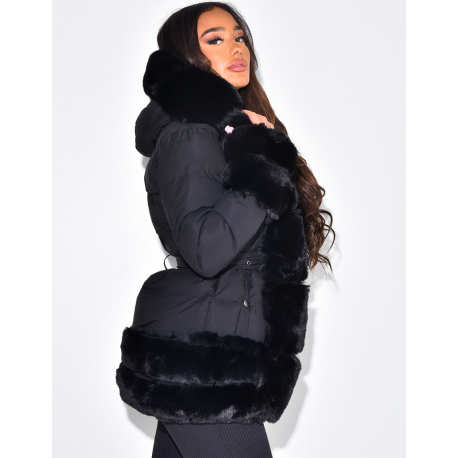 Veste à fourrure avec ceinture Veste à fourrure avec ceinture