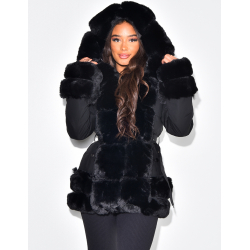 Veste à fourrure avec ceinture Veste à fourrure avec ceinture