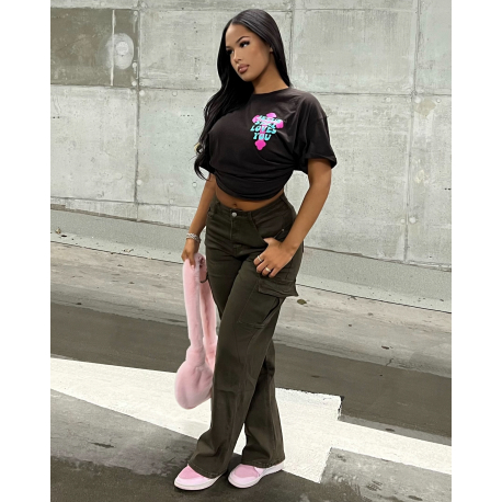 Jeans cargo coupe droite ultra stretchy