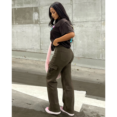 Jeans cargo coupe droite ultra stretchy