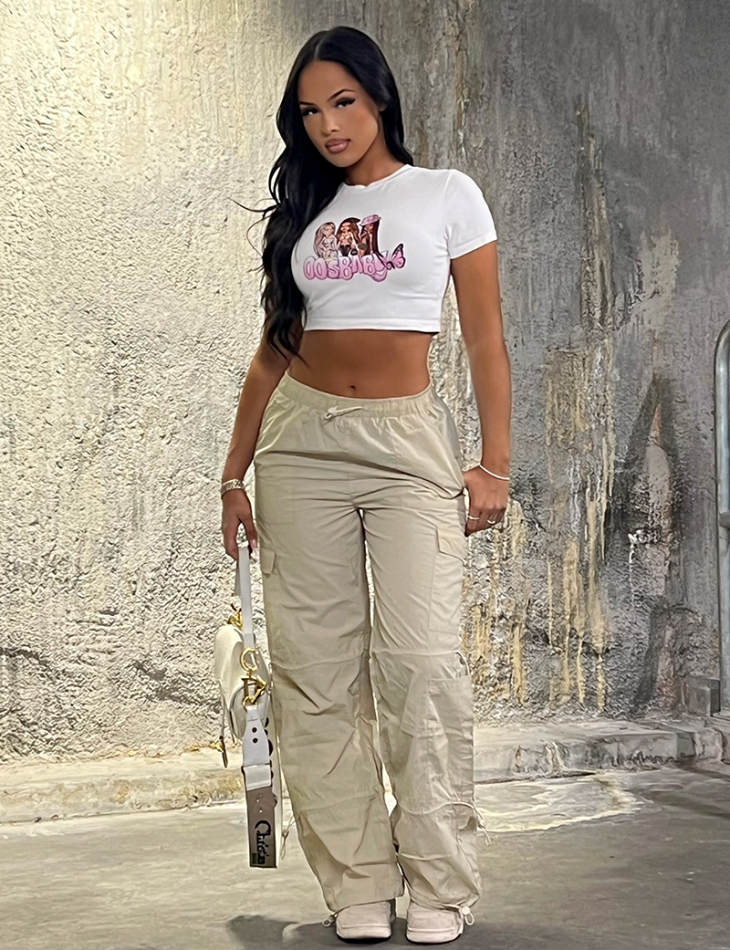 Pantalon cargo large à élastique Pantalon cargo large à élastique