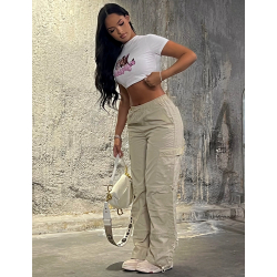 Pantalon cargo large à élastique Pantalon cargo large à élastique