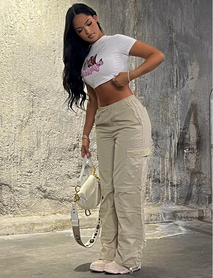 Pantalon cargo large à élastique Pantalon cargo large à élastique