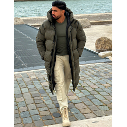 Lange Herren-Daunenjacke