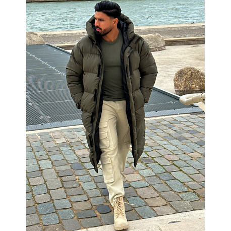 Lange Herren-Daunenjacke