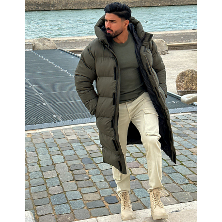 Lange Herren-Daunenjacke