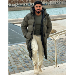 Lange Herren-Daunenjacke