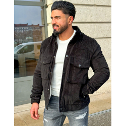 Short velvet jacket with shearling style lining