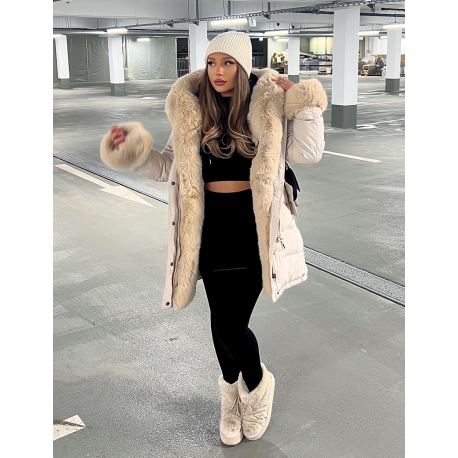 Doudoune matelassée avec fourrure