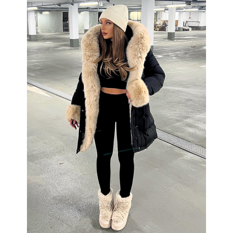 Doudoune matelassée avec fourrure Doudoune matelassée avec fourrure