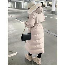 Doudoune longue matelassée à ceinture Doudoune longue matelassée à ceinture