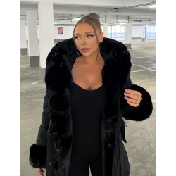 Doudoune matelassée avec fourrure Doudoune matelassée avec fourrure