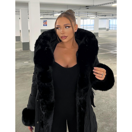 Doudoune matelassée avec fourrure Doudoune matelassée avec fourrure