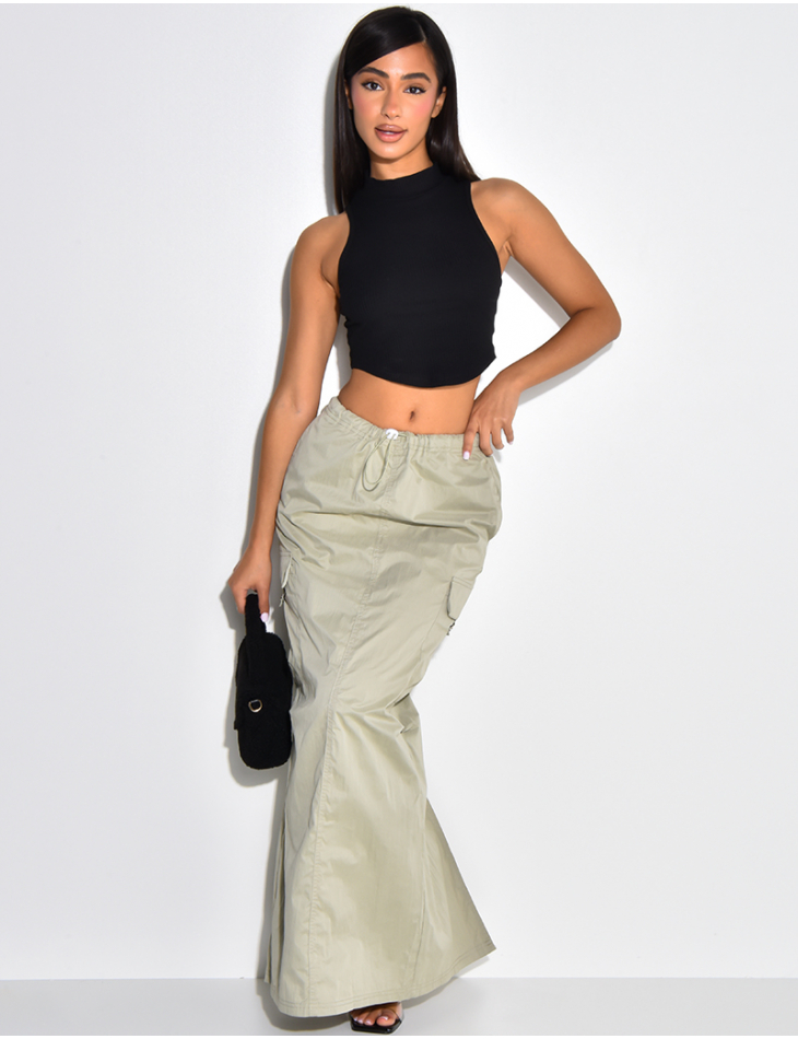 Pantalon cargo fin