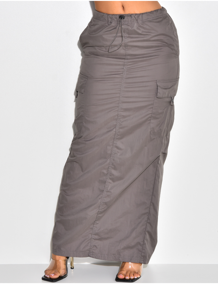 【PORTERNA】Maitz Cargo Long Skirt Long slit cargo skirt