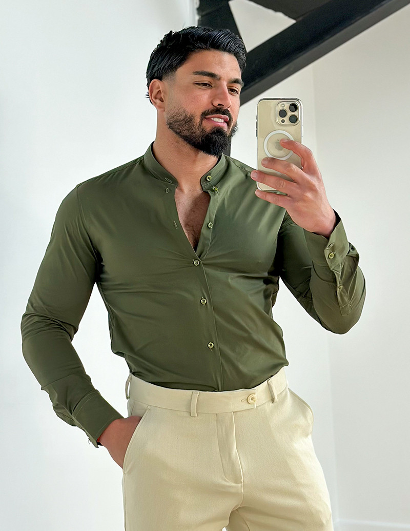 Chemise manches longues col rond