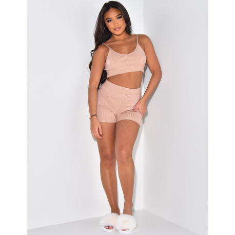 Ensemble côtelé short et brassière