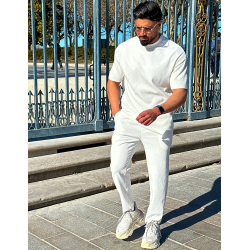 Ensemble pantalon et pull à col rond texturé Ensemble pantalon et pull à col rond texturé