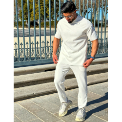 Ensemble pantalon et pull à col rond texturé Ensemble pantalon et pull à col rond texturé