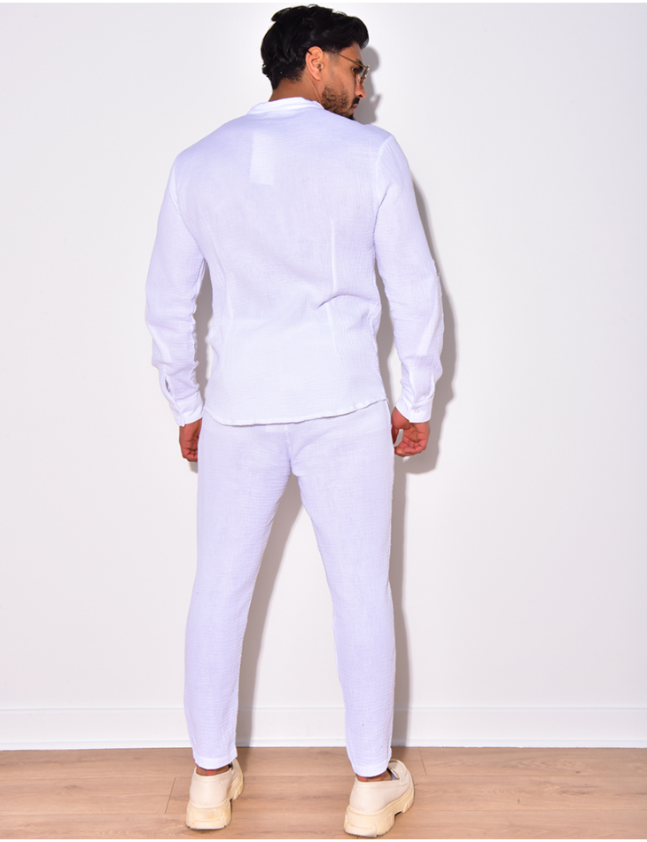 Ensemble pantalon et chemise à col rond Ensemble pantalon et chemise à col rond