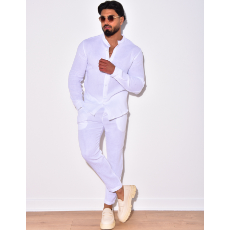 Ensemble pantalon et chemise à col rond Ensemble pantalon et chemise à col rond