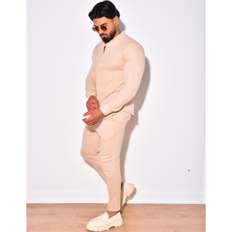 Ensemble pantalon et chemise à col rond fluide Ensemble pantalon et chemise à col rond fluide