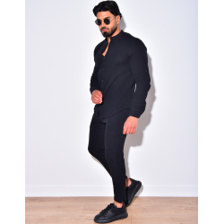 Ensemble pantalon et chemise à col rond fluide