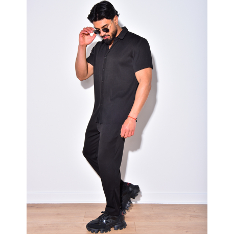 Ensemble pantalon et chemise plissé