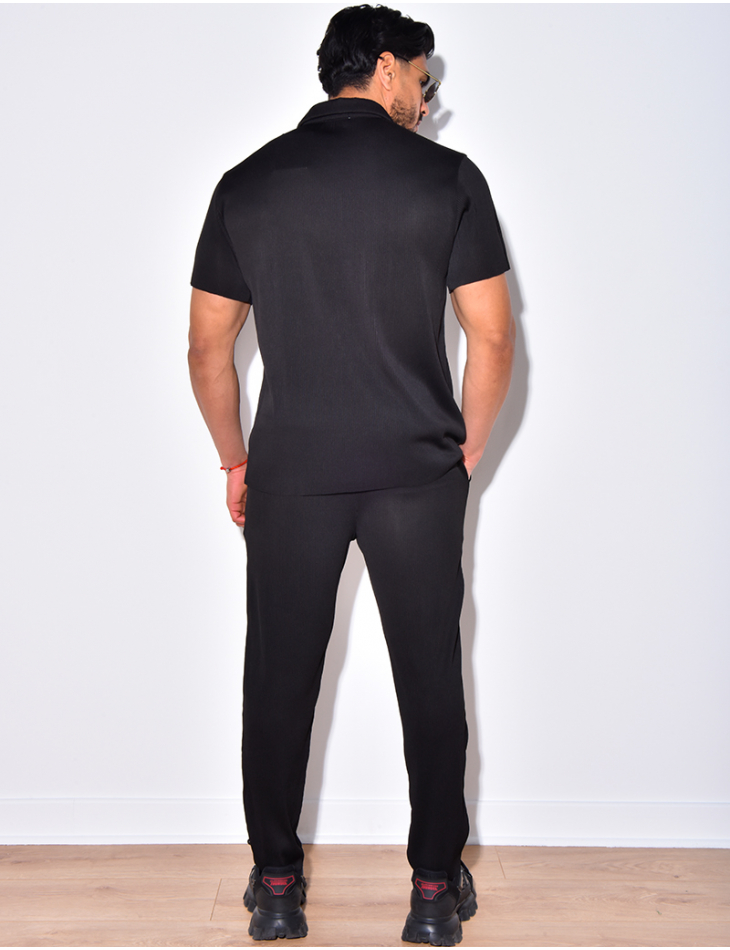 Ensemble pantalon et chemise plissé