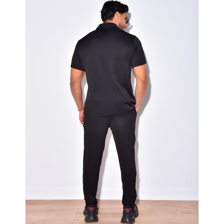 Ensemble pantalon et chemise plissé