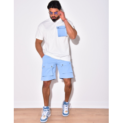 T-shirt à poches avec boutons dorés