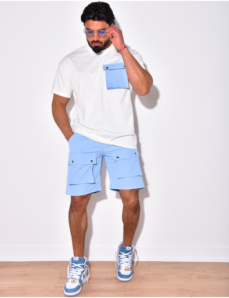 T-shirt à poches avec boutons dorés