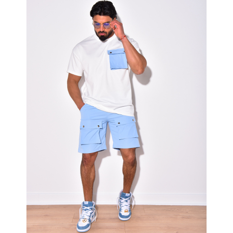 T-shirt à poches avec boutons dorés