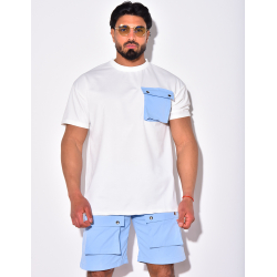 T-shirt à poches avec boutons dorés