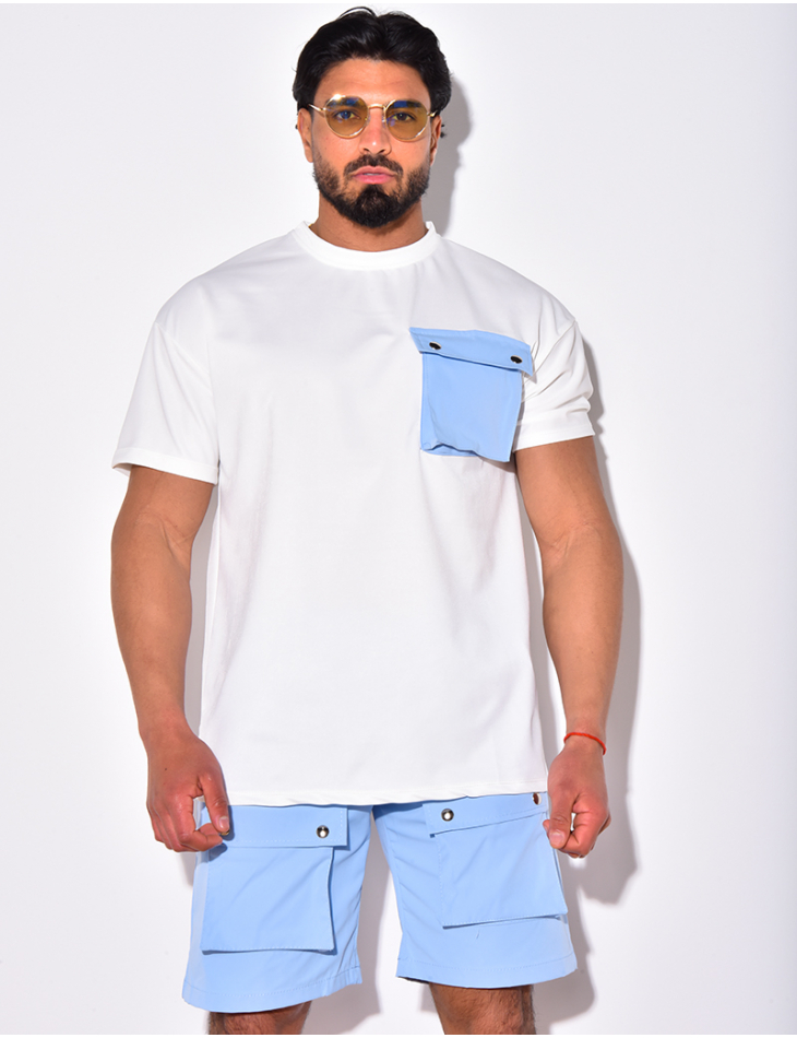 T-shirt à poches avec boutons dorés