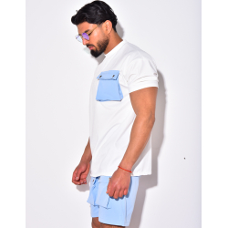 T-shirt à poches avec boutons dorés