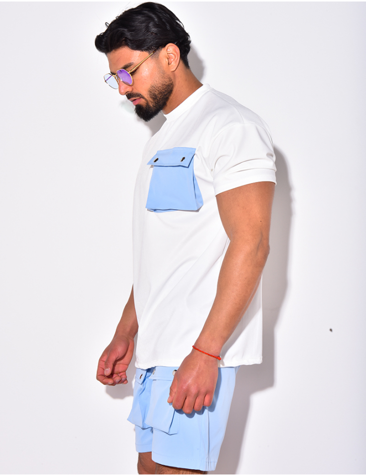 T-shirt à poches avec boutons dorés