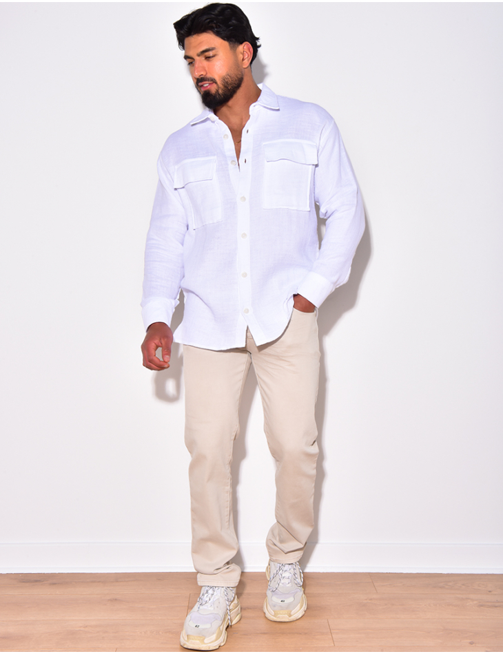 Chemise en lin avec poches Chemise en lin avec poches