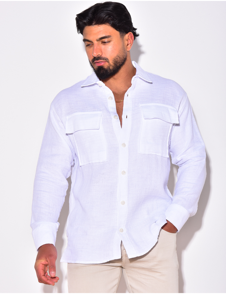 Chemise en lin avec poches Chemise en lin avec poches