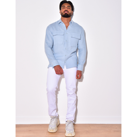 Chemise en lin avec poches Chemise en lin avec poches