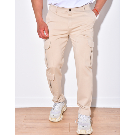 Pantalon cargo creme homme best sale
