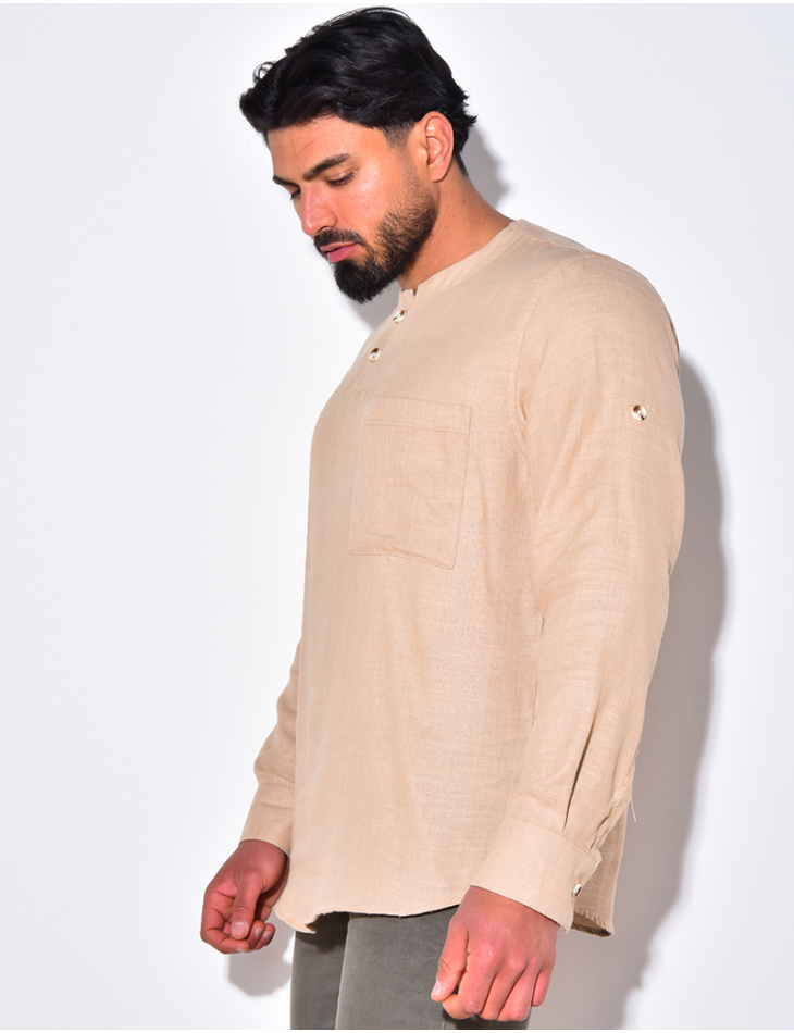 T-shirt en lin manches longues T-shirt en lin manches longues